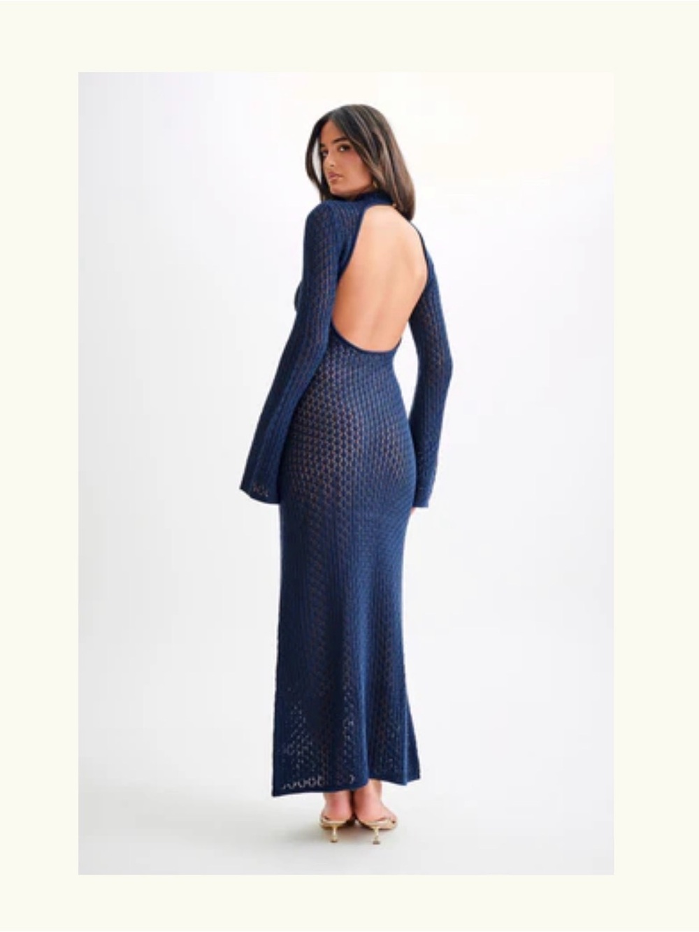 Meshki Julia Crochet Open Back Maxi Dress